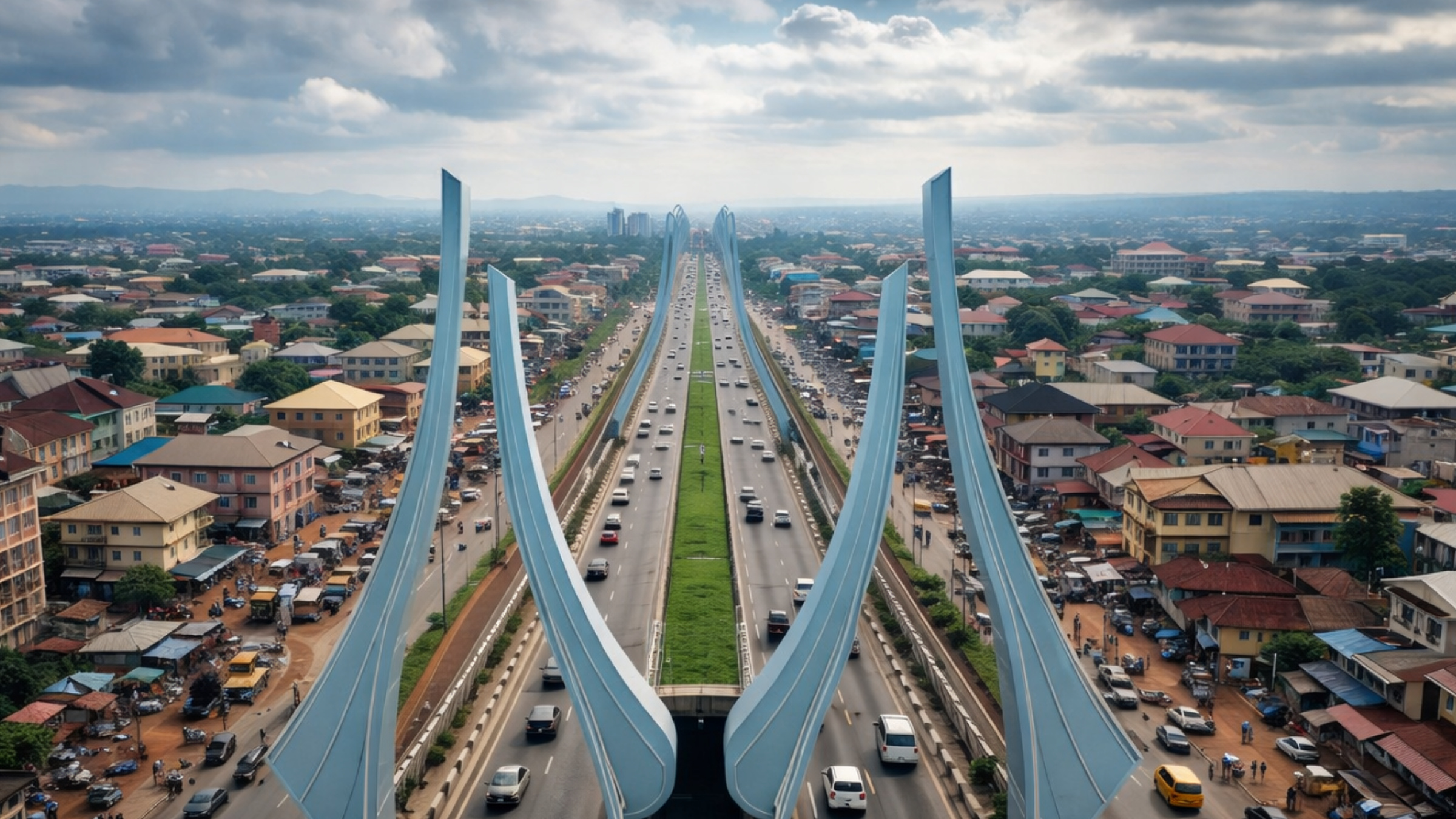 Aerial view of Millennium City Layout, Awka